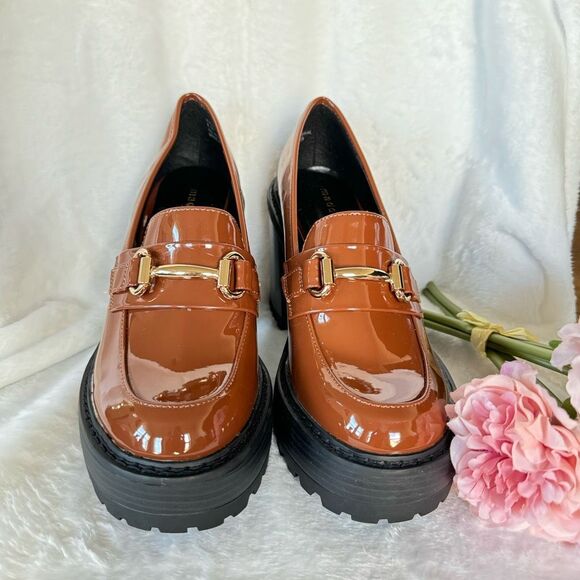 Brown Patent Leather Loafers - Picture 1 of 9
